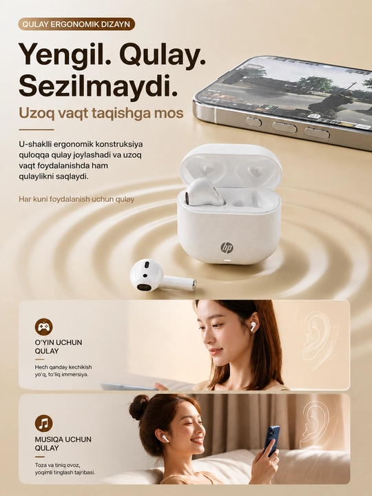 Hp naushnik, simsiz quloqchin, Bluetooth naushnik