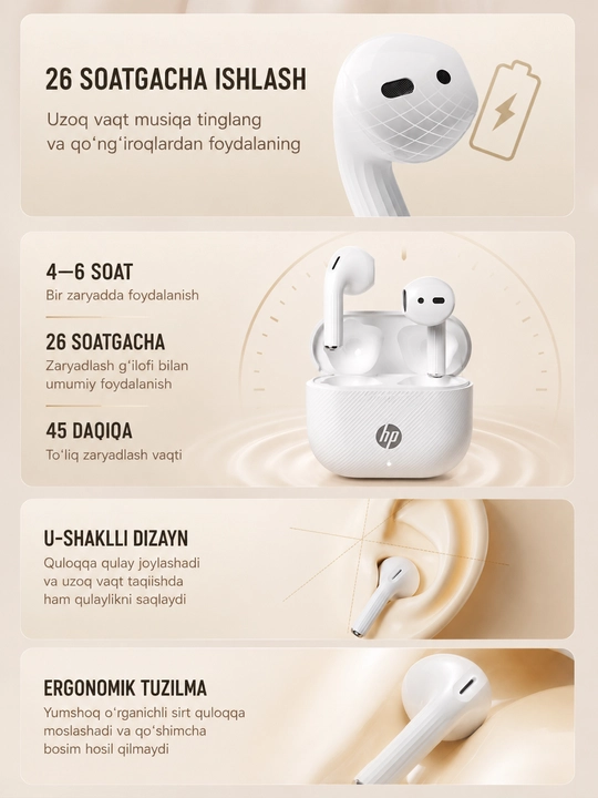 Hp naushnik, simsiz quloqchin, Bluetooth naushnik