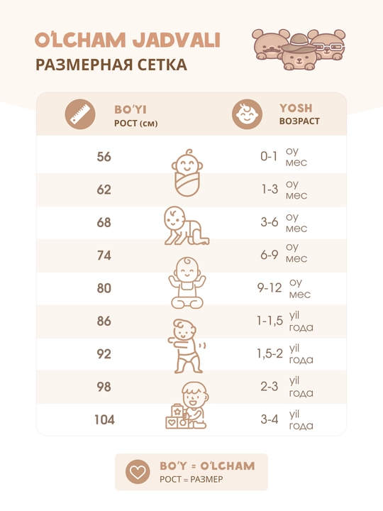Комплект боди для новорожденных, 3 шт, от 6 месяцев до 2 лет