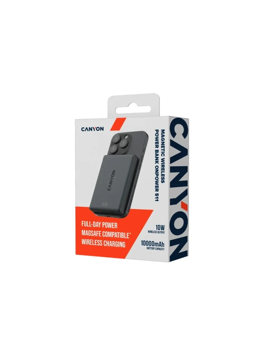 Canyon OnPower 511 quvvat banki, MagSafe, 10000 mAh, 20 Vt
