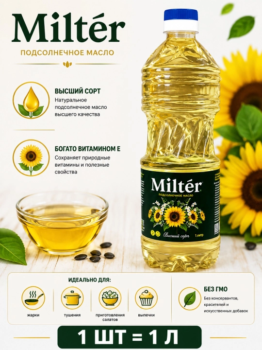 Milter kungaboqar yog‘i, 1 L - 