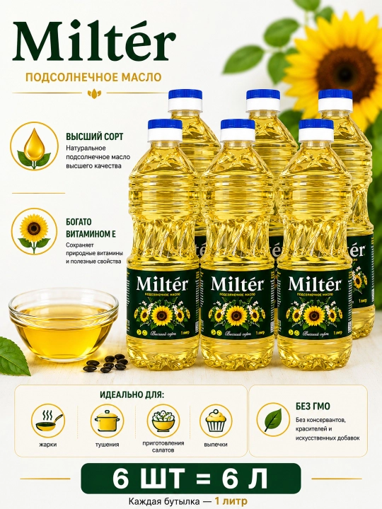 Milter kungaboqar yog‘i, 1 L