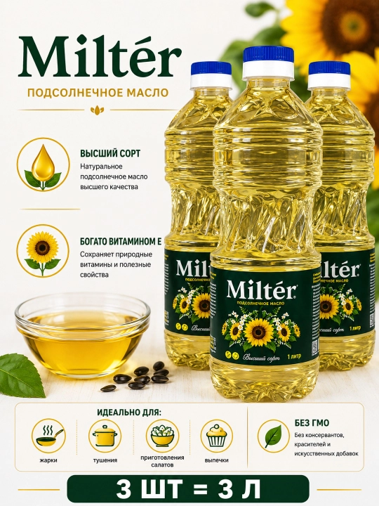 Milter kungaboqar yog‘i, 1 L