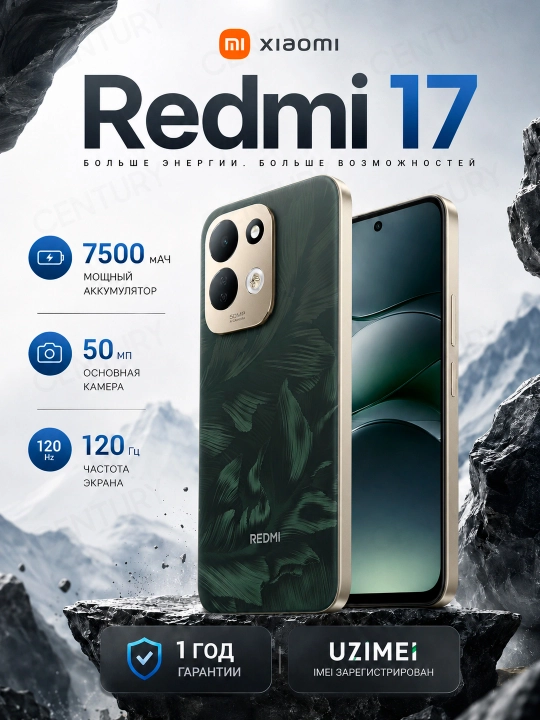 Смартфон Xiaomi Redmi 17, 7500 мАч аккумулятор турбозарядка 45Вт большой 6,9″ дисплей 50МП - 