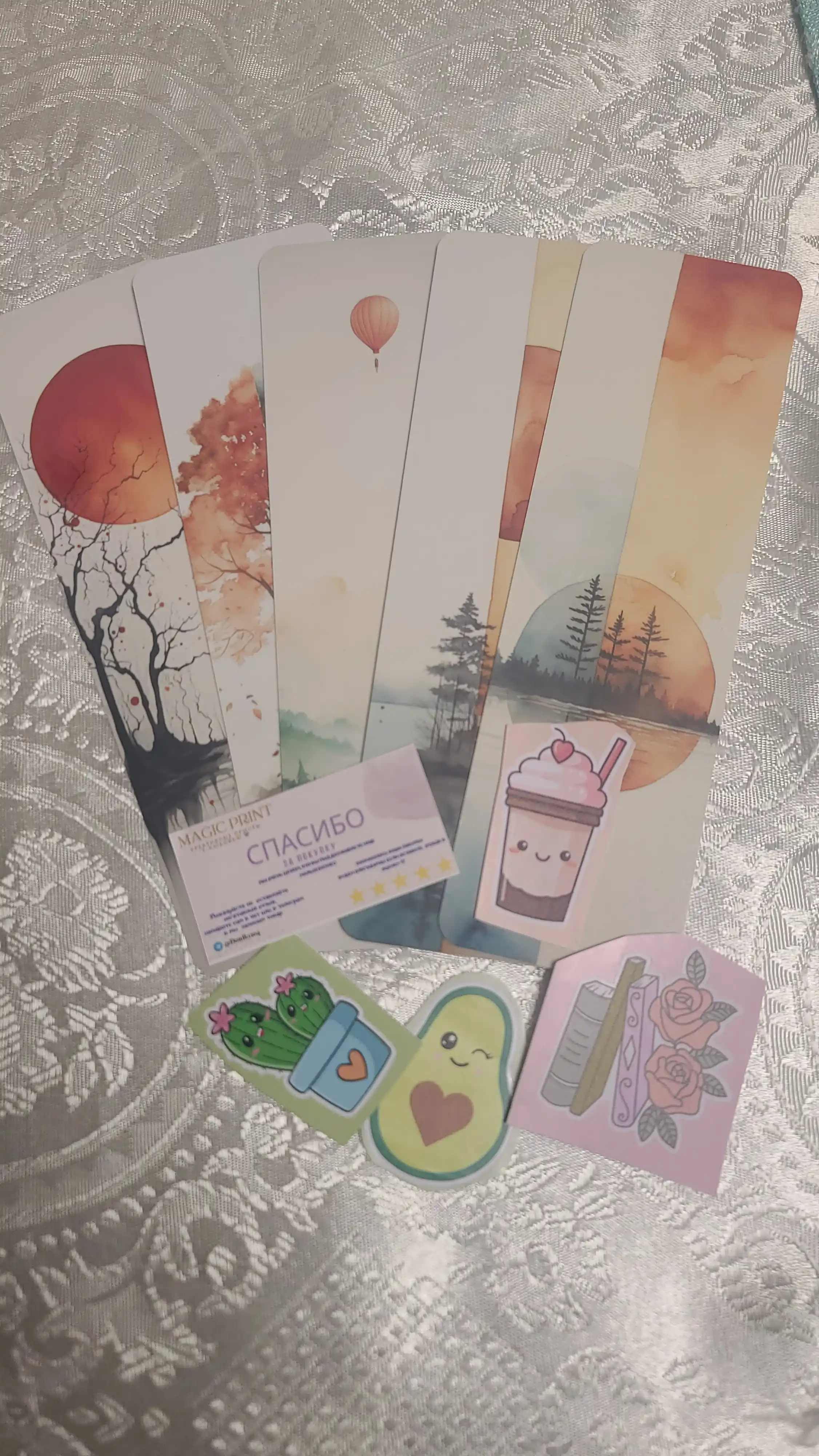 Bookmark kitoblar uchun zakladkalar, xatcho'plar 5 dona, 5.5×19sm, laminatsiyalangan