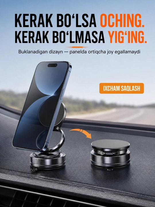 Avtomobilda telefon tutqichi, telefon mahkamlagichi