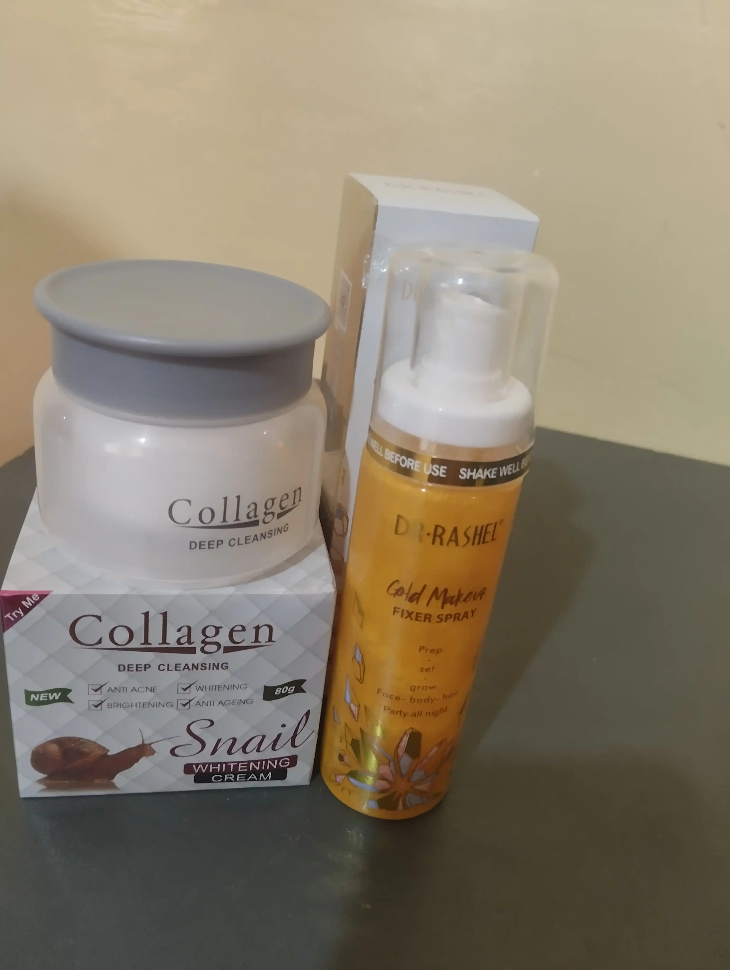 Yuz makiyaj uchun, namlovchi fiksator sprey, Dr.Rashel Gold va Pink, 100 ml