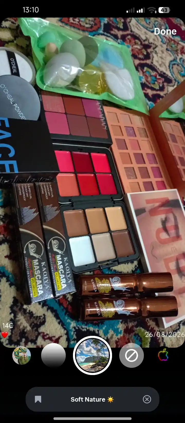 Тени для век Huda Beauty NUDE, 18 разных цветов