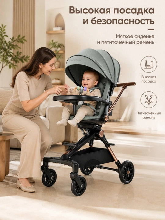 Детская коляска дрон, стильная, прочная, вращается на 360°