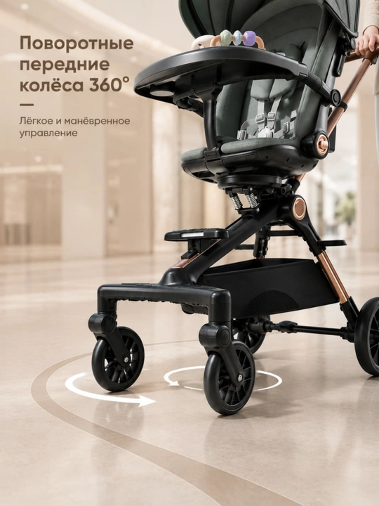 Детская коляска дрон, стильная, прочная, вращается на 360°