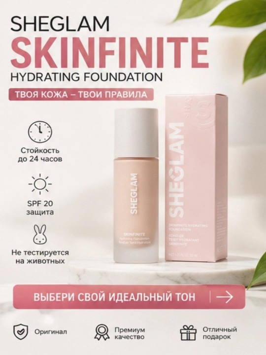 Тональный крем для лица SHEGLAM Skinfinite, универсальный тон, SPF