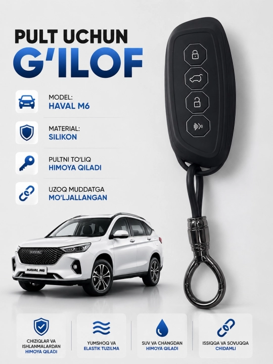 Haval M6 Pult uchun G‘ilof Silikon/Rezina, Himoya Chexol - 