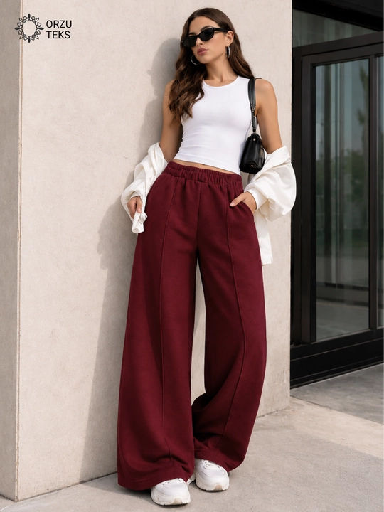 Ayollar keng jogger shimi, paxtasidan tikilgan sport shimi, ORZU-TEXS