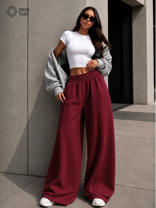 Ayollar keng jogger shimi, paxtasidan tikilgan sport shimi, ORZU-TEXS
