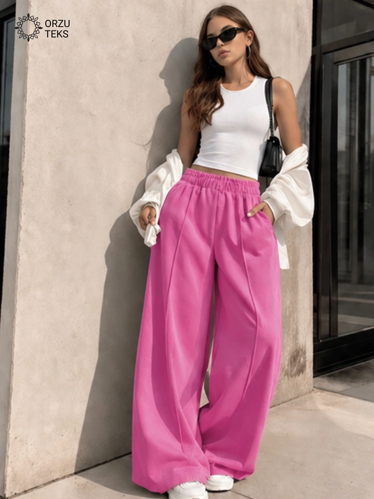 Ayollar keng jogger shimi, paxtasidan tikilgan sport shimi, ORZU-TEXS