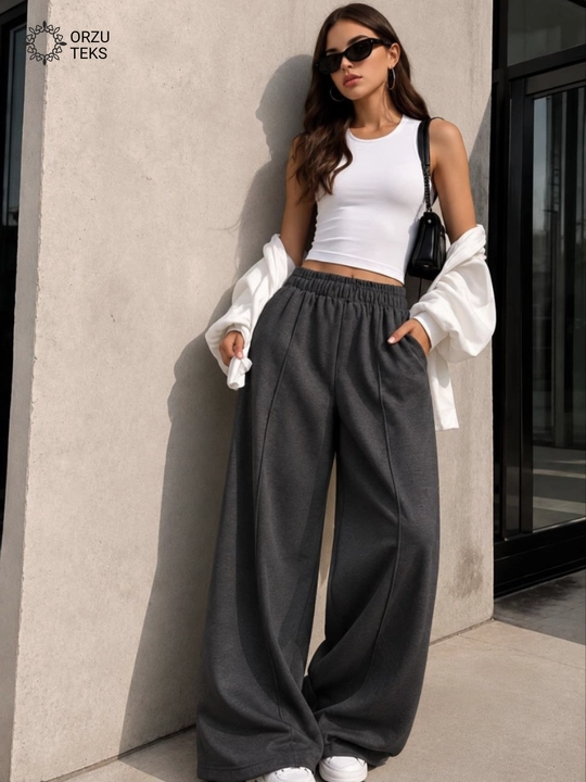 Ayollar keng jogger shimi, paxtasidan tikilgan sport shimi, ORZU-TEXS