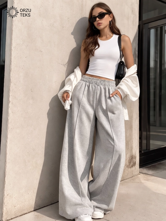 Ayollar keng jogger shimi, paxtasidan tikilgan sport shimi, ORZU-TEXS