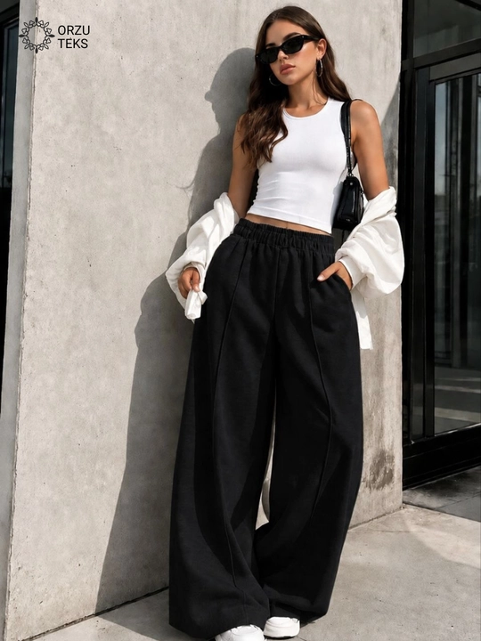 Ayollar keng jogger shimi, paxtasidan tikilgan sport shimi, ORZU-TEXS