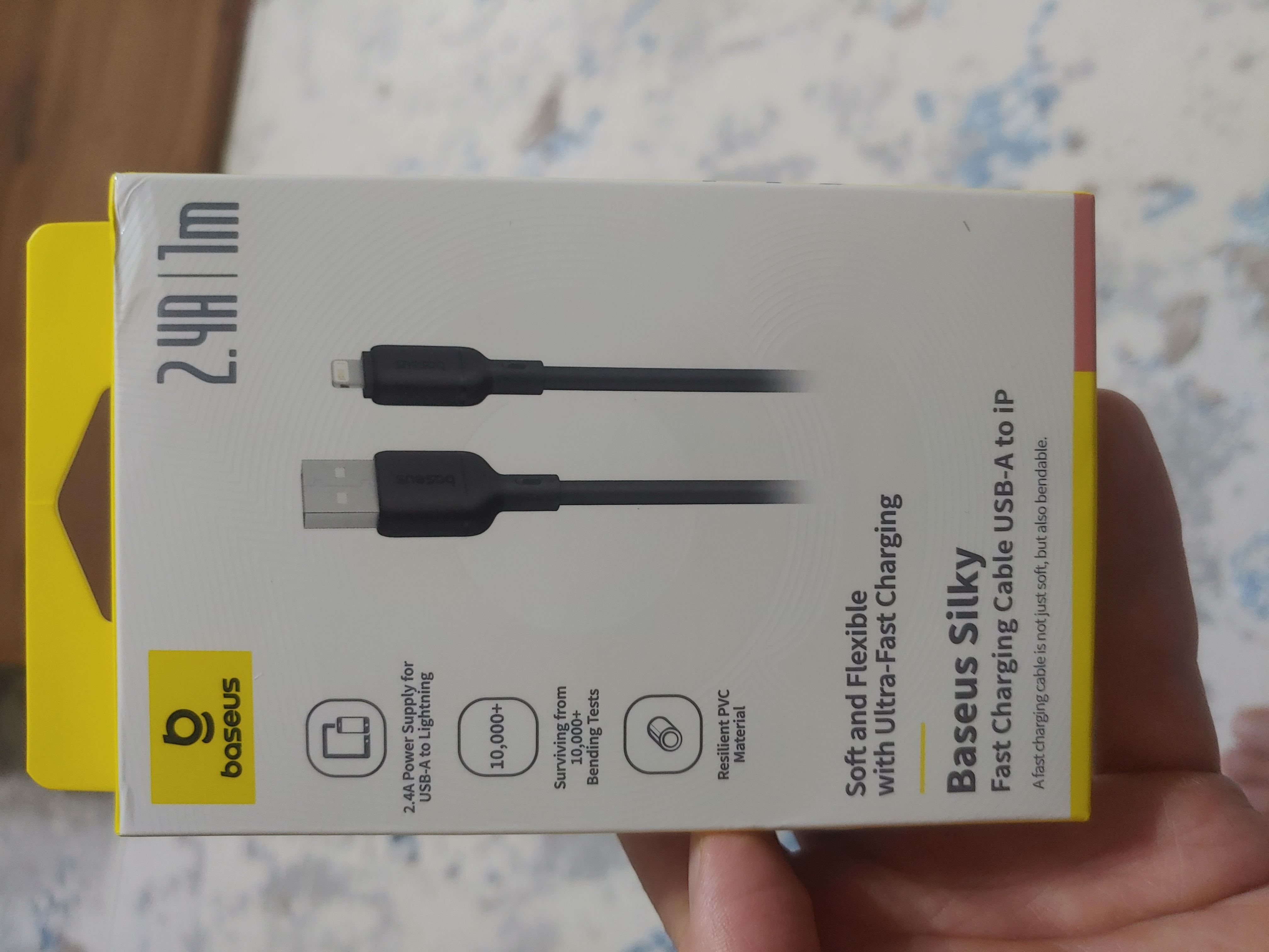 Baseus Silky Series tez zaryadlash kabeli USB-A to Lightning 2.4A 1 m