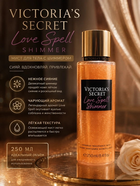 Victoria’s Secret Body Mist 250 мл - мист для тела, женские, свежие и нежные ароматы - 