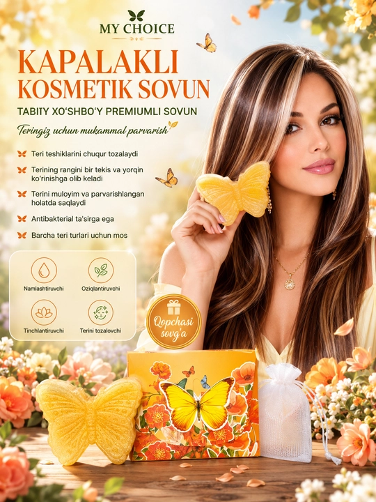 Parfyumli qattiq sovun assorti HZI JUICE/FANSHIYI, 4 xil gul aromati