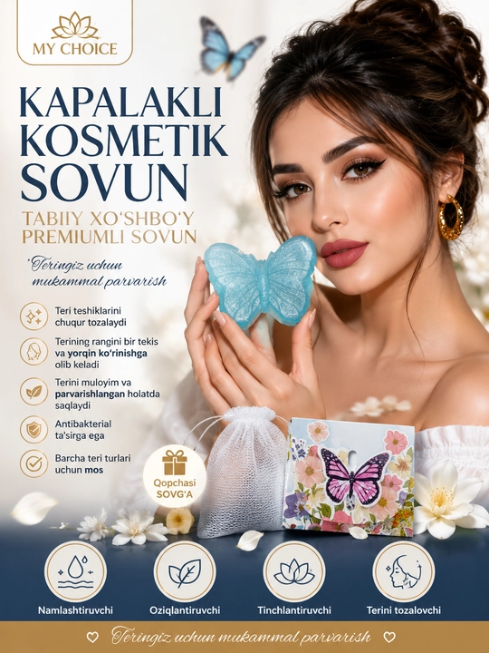 Parfyumli qattiq sovun assorti HZI JUICE/FANSHIYI, 4 xil gul aromati