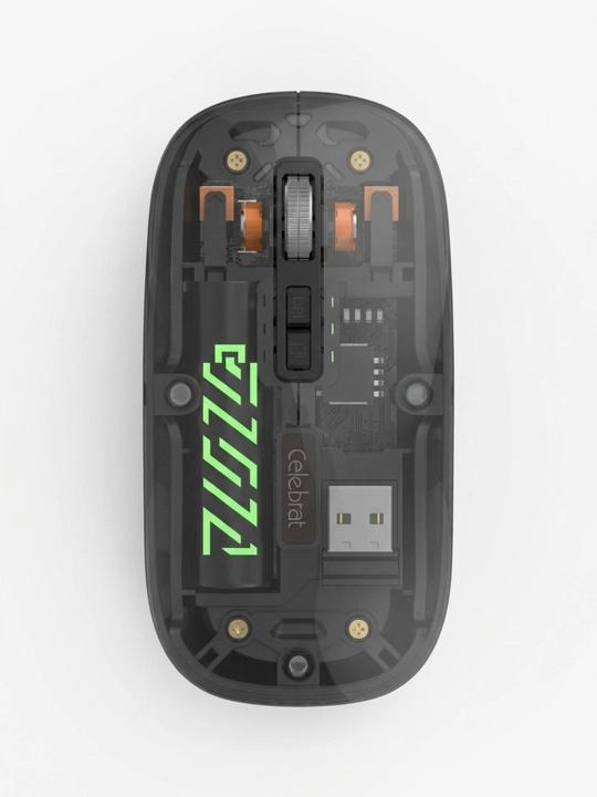 Simsiz sichqoncha Bluetooth 2.4G Silent Click, Type-C, 500 mAh, kompyuter uchun