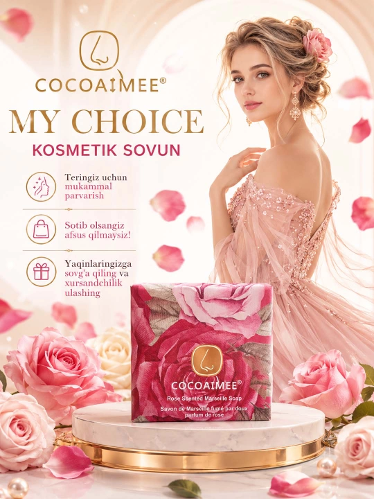 Parfyumli qattiq sovun assorti HZI JUICE/FANSHIYI, 4 xil gul aromati