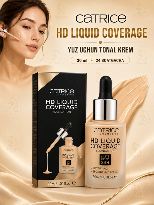 Тональный крем для лица Foundation Catrice HD, матирующий, 30 мл - 