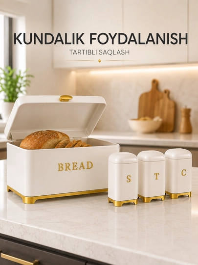 Хлебница HausRoland с контейнерами для хранения, 4 предмета - 