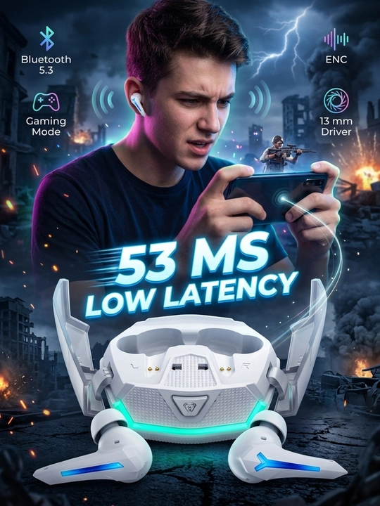 Беспроводные наушники Bluetooth 5.3 TWS Gaming 53мс ENC RGB, 13мм - 