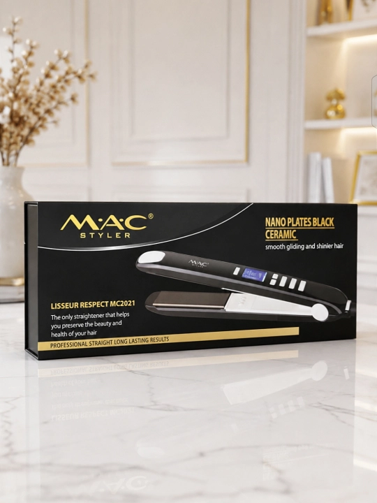 MAC Styler Keramika soch dazmoli, professional to‘g‘rilagich, LCD displey, 480°F