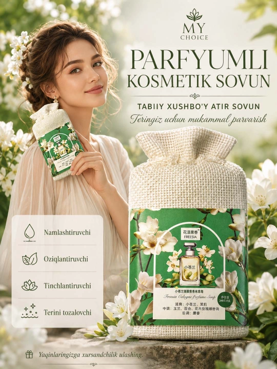 Parfyumli qattiq sovun assorti HZI JUICE/FANSHIYI, 4 xil gul aromati