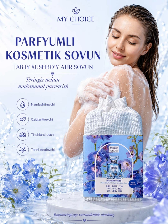 Parfyumli qattiq sovun assorti HZI JUICE/FANSHIYI, 4 xil gul aromati