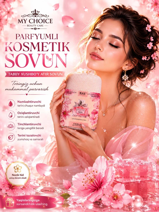 Parfyumli qattiq sovun assorti HZI JUICE/FANSHIYI, 4 xil gul aromati