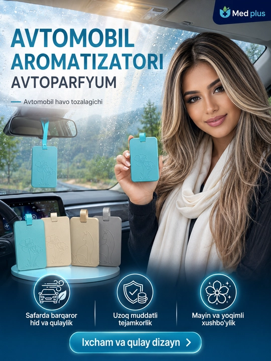 Avtomobil uchun havo xushbo‘ylantirgich, osma aromatizator, uzoq muddatli hid, 60 kungacha - 