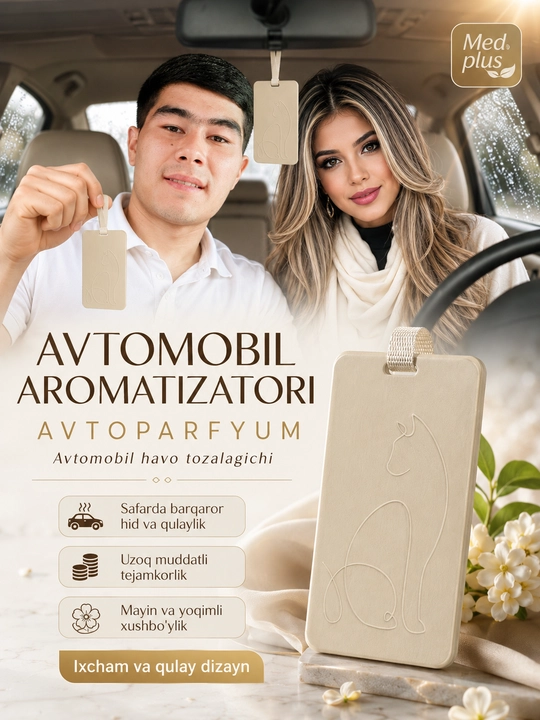 Avtomobil uchun havo xushbo‘ylantirgich, osma aromatizator, uzoq muddatli hid, 60 kungacha - 