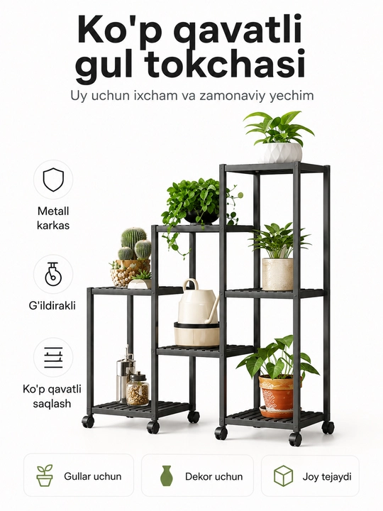 Ko‘p qavatli gullar uchun metall taglik