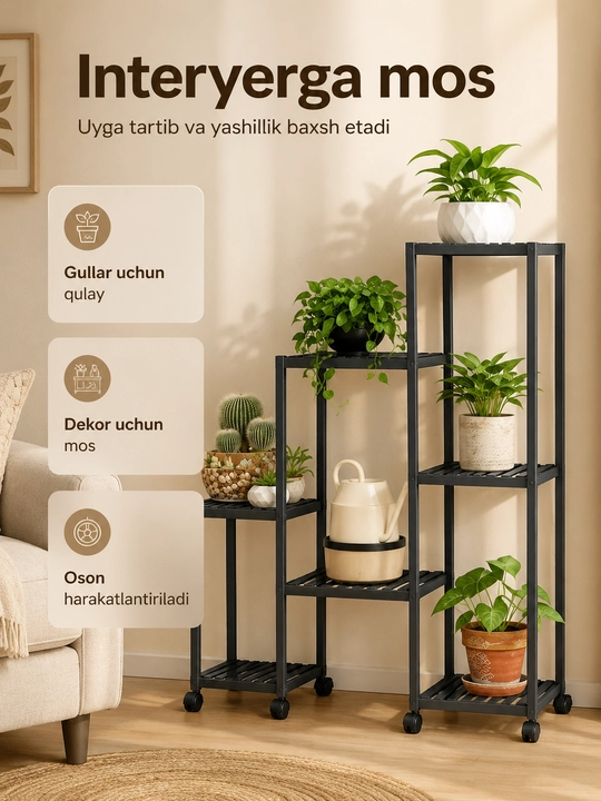 Ko‘p qavatli gullar uchun metall taglik