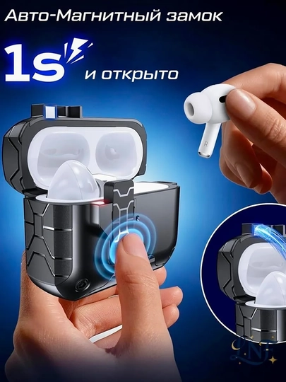 Чехол с авт-открытием для AirPods Pro 2 Pro 3, защитный кейс, наушники не включены