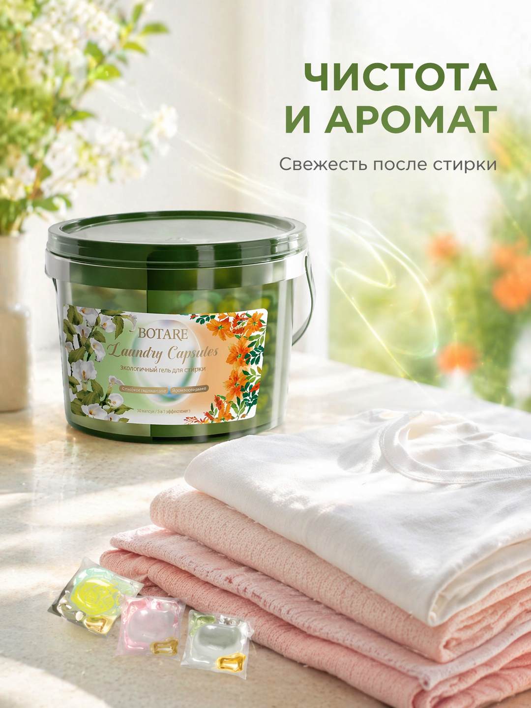BOTARE 100 ароматических капсул для стирки листовой порошок капсулы для стирки - 
