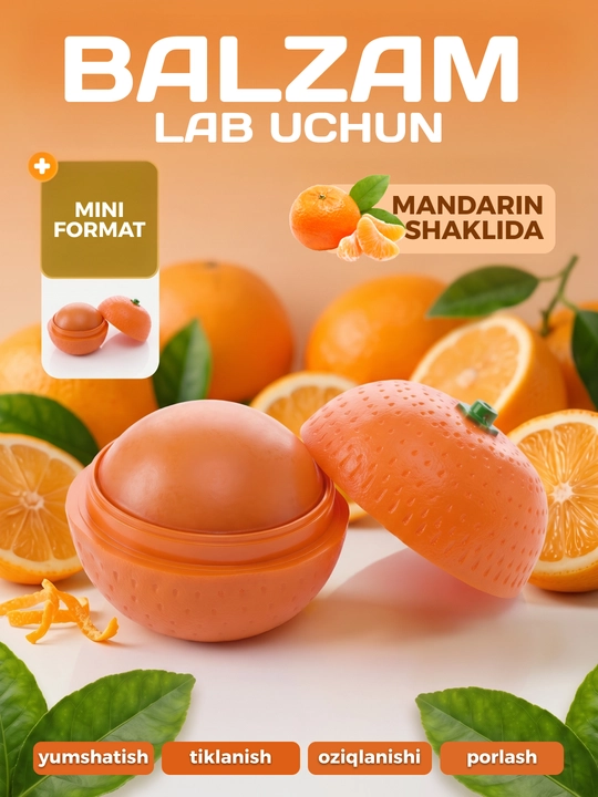 Namlovchi, oziqlantiruvchi va shifobaxsh lab bo'yog'i - gigienik apelsin lab bo'yog'i