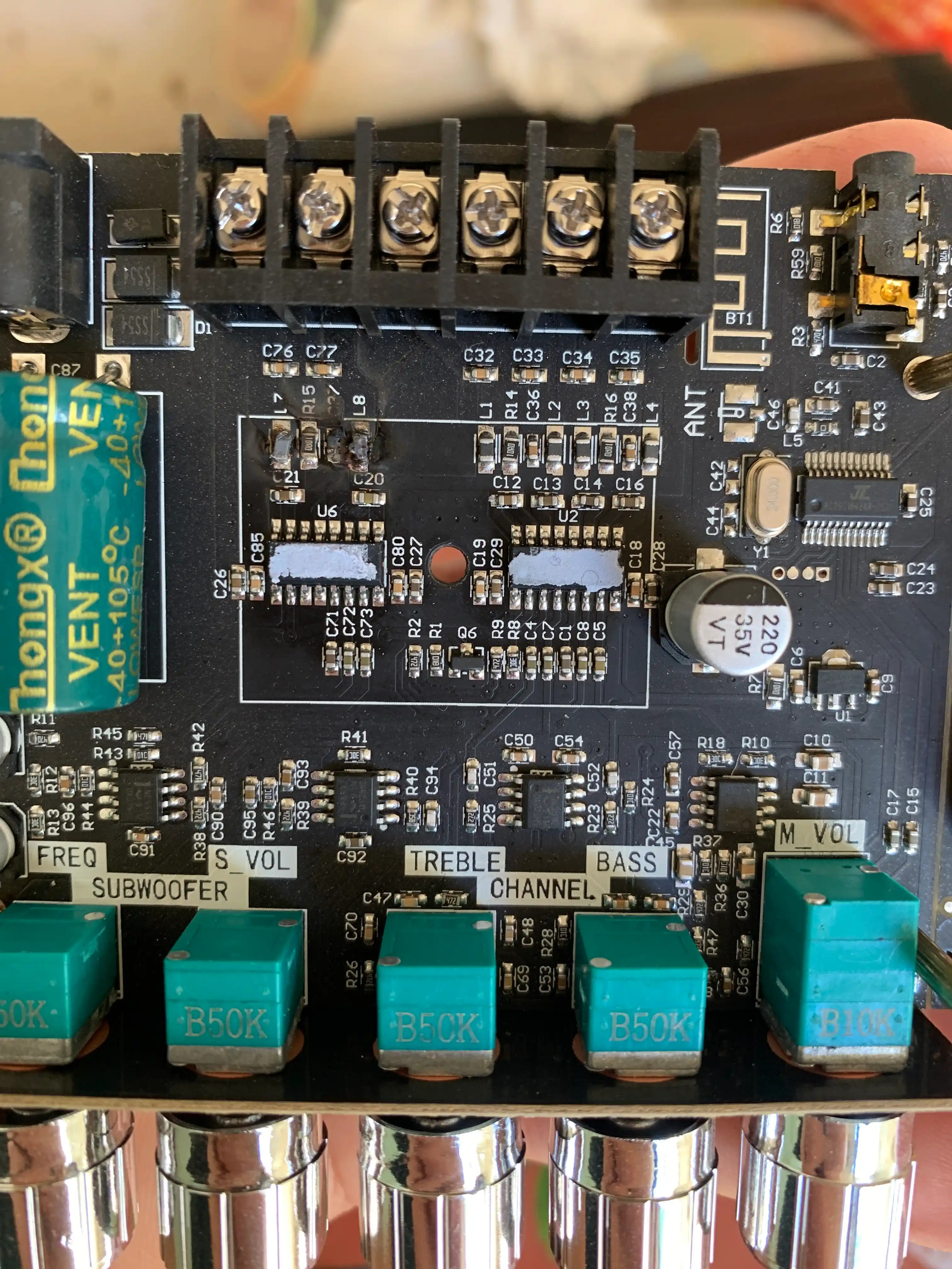 Усилитель звука 2.1, усилитель колонок 2.1, для сабвуфера, 100Вт, Bluetooth, AUX, ZK-MT21