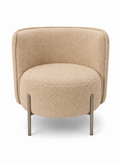 Кресло AIKO Comfy, мягкое, для дома и офиса, букле, стальной каркас, нагрузка 150 кг