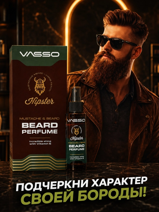 Парфюм для бороды VASSO Hipster, 75 мл