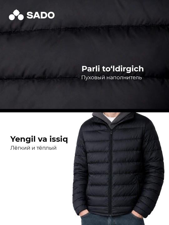 Erkaklar uchun SADO puflovchi kurtka qopchasi bilan