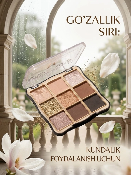 Палетка теней для век Velora Cosmetics Eyeshadow набор для макияжа, 9 цветов