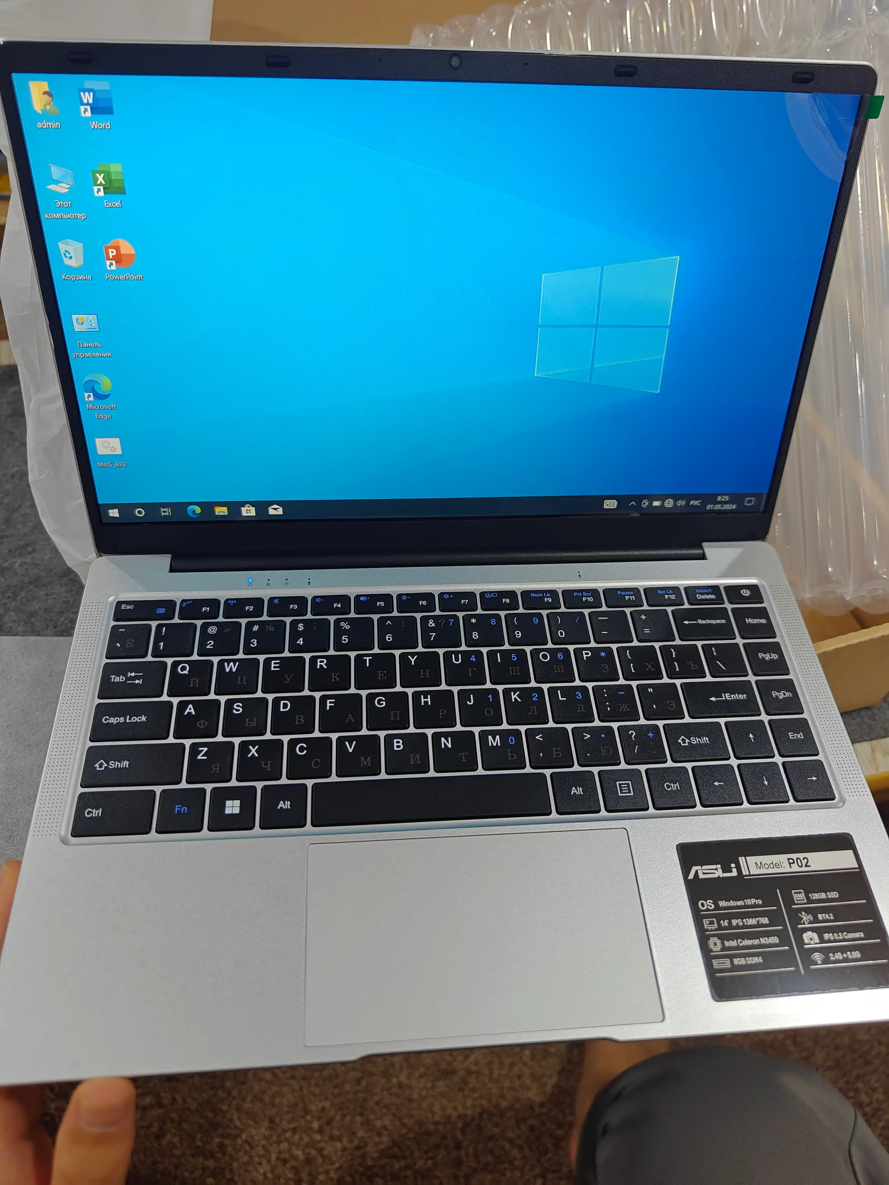 Ноутбук ASIJ P02 14″ IPS, Intel Celeron N3450, 6 ГБ DDR4, SSD 128 ГБ, Windows 10 Pro, офис