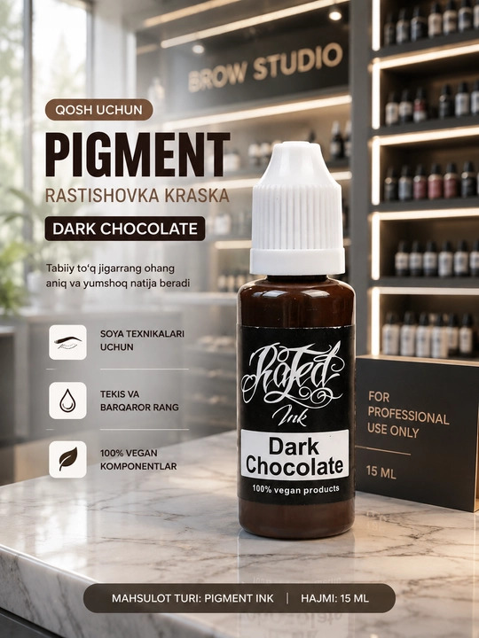 Краска для растушевки бровей помогает красиво  окрашивать брови Dark Chocolate