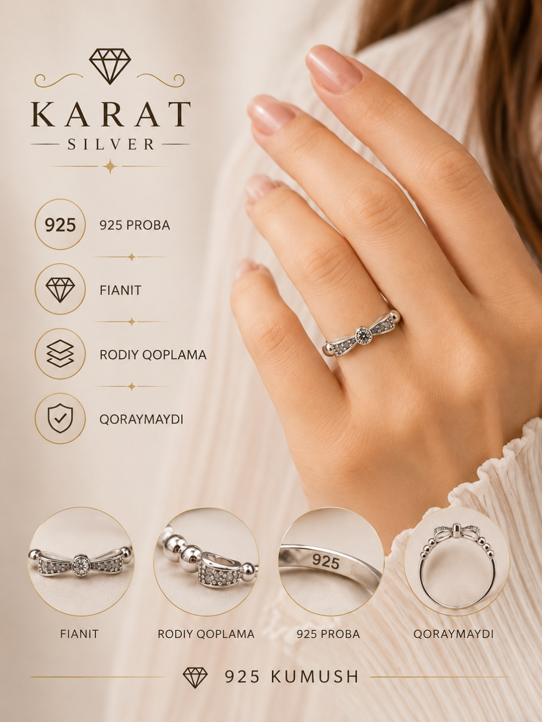 Серебряные кольца 925 пробы для женщин, cеребряное кольцо - 